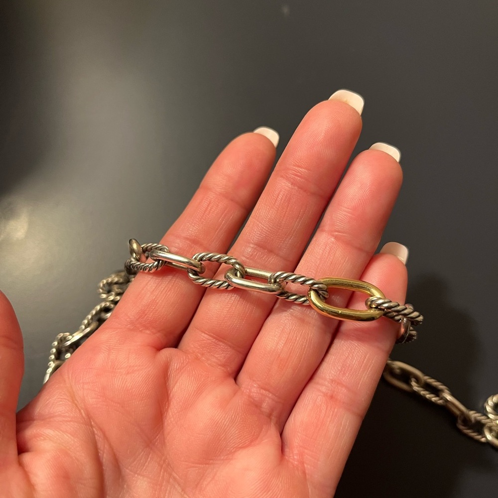 David Yurman Madison Chain Silver and 18K Gold Necklace - Picture 4 of 4